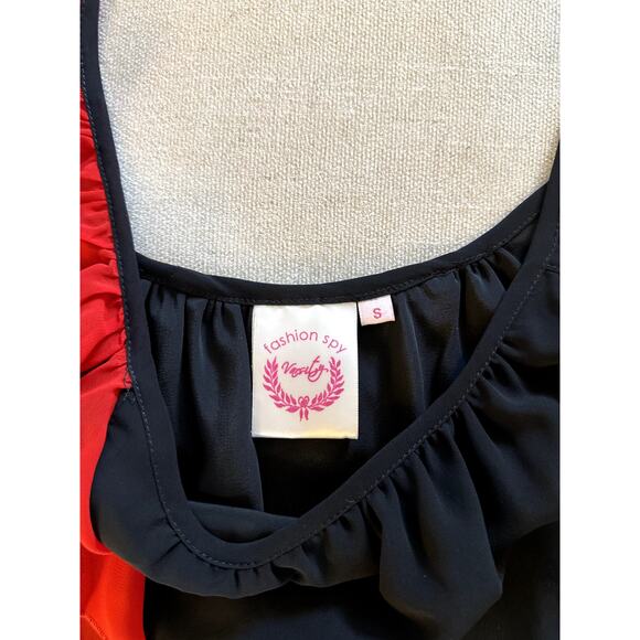 Y2K FASHION SPY BLACK AND RED CAMI TANK - Size Small - Picture 2 of 2